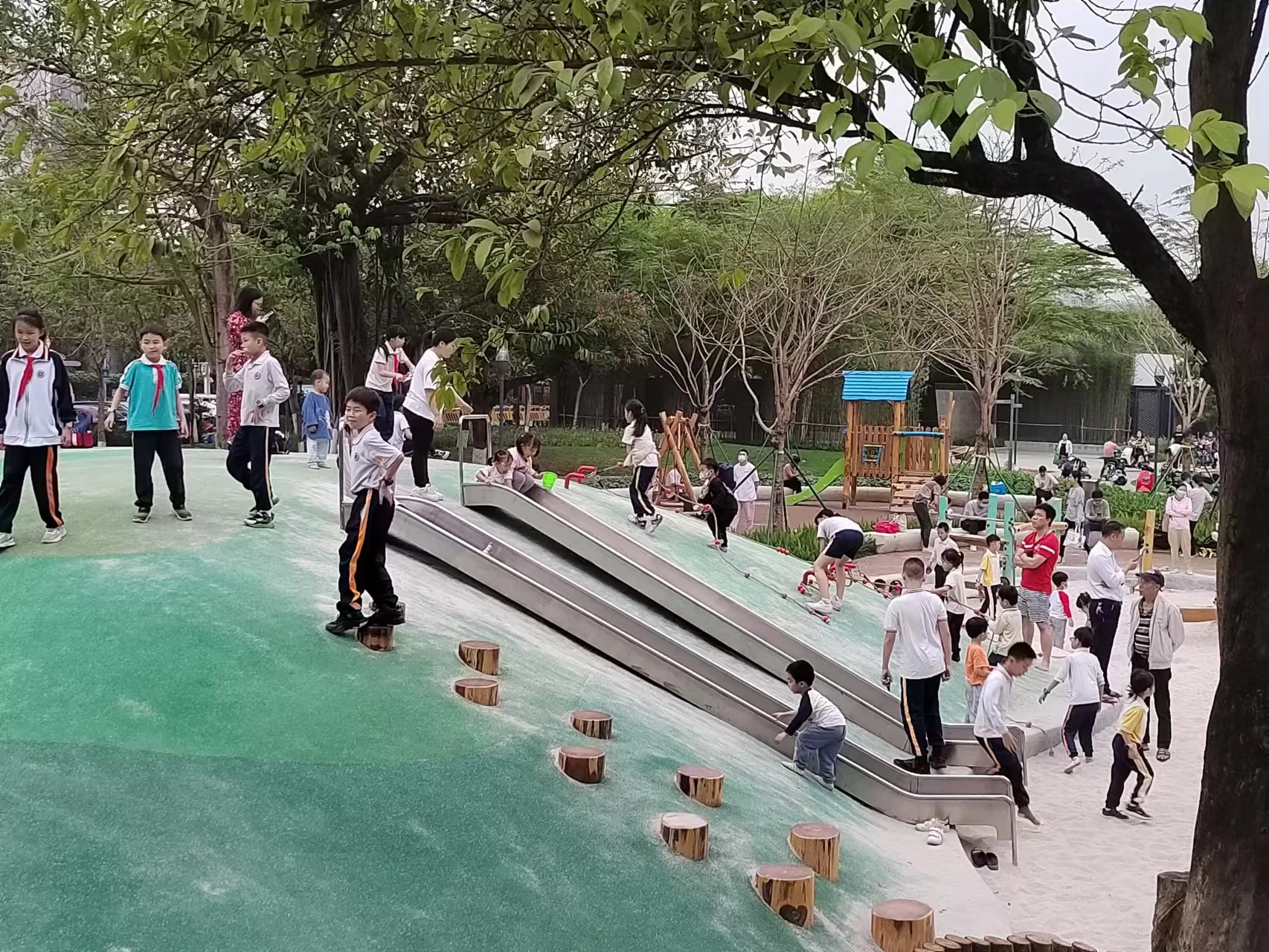 معدات ملعب خارجية عالية الجودة للأطفال من الفولاذ المقاوم للصدأ منطقة لعب للأطفال #6