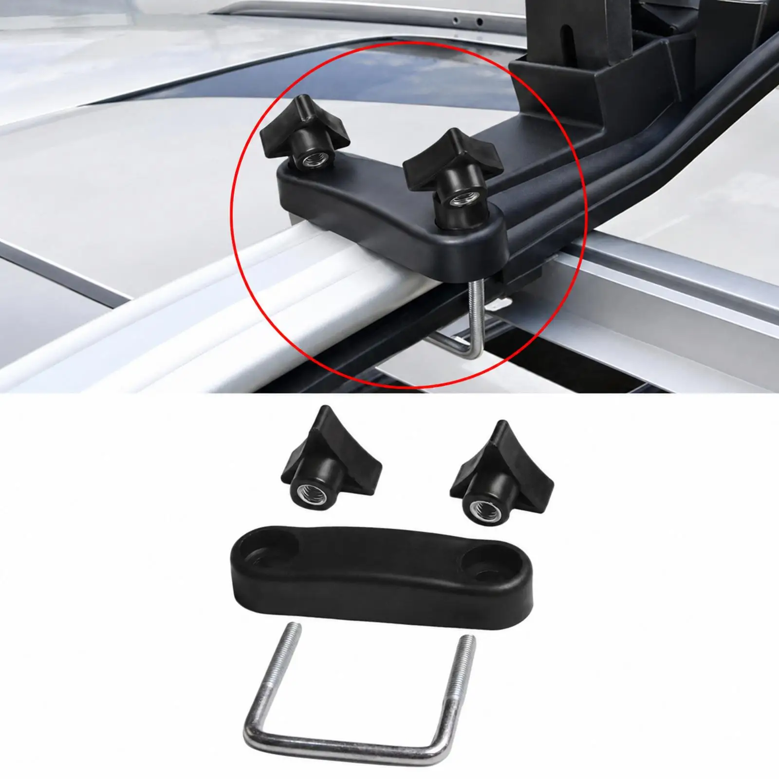 Auto Roof Luggage Rack U Bolt Clamps Easy Install Retainer Clip for Luggage Rack Accessories Most Cars