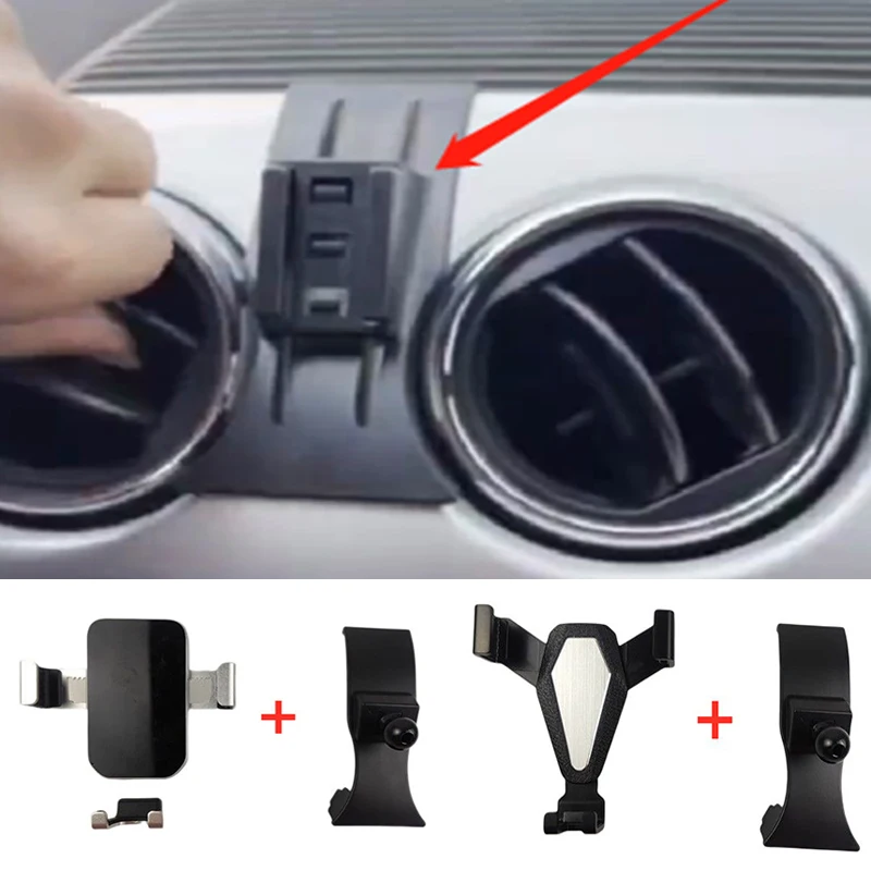 Suporte fixo do telefone móvel para Ford Mustang, suporte de material plástico, ligação por gravidade, suporte especial para carro, 2015-2021, 1 conju