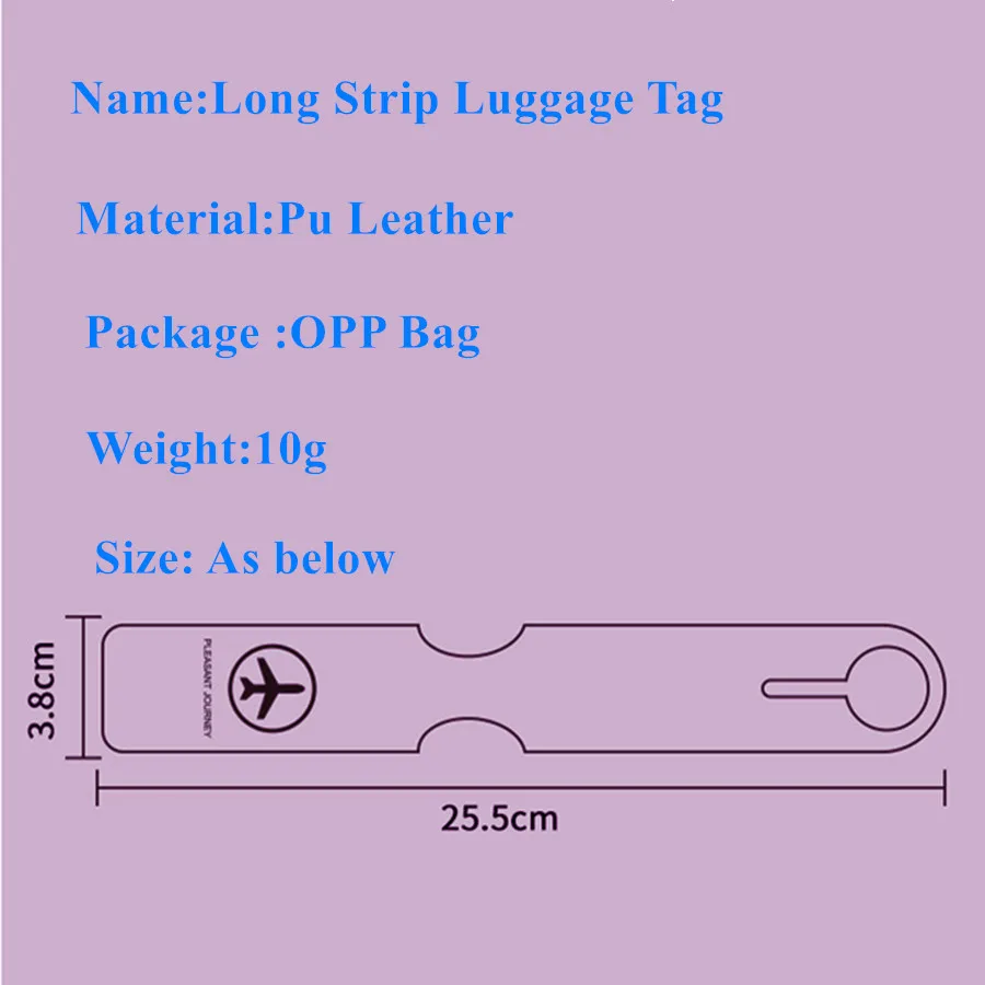 1 Piece Multi Colors Long Strip Luggage Tag High Quality Travel Accessories Baggage Tag Boarding Tag Name ID Labels