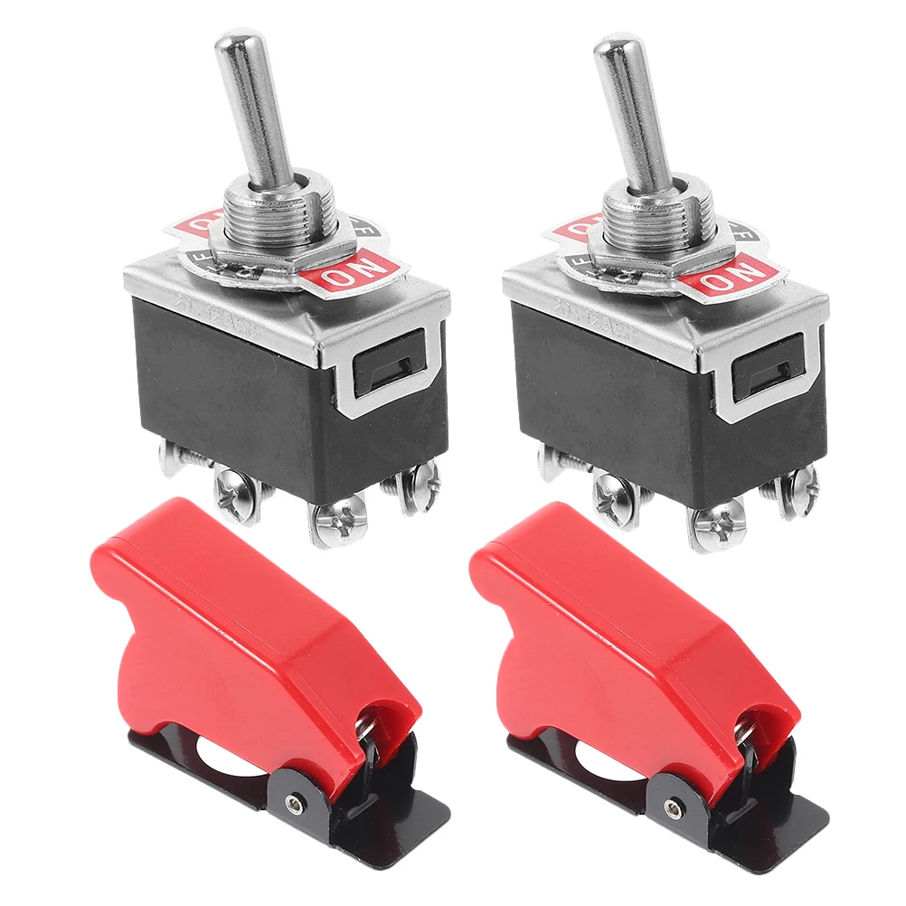 

2pcs Red Protective Cover Switch Heavy Duty Durable On/Off Toggle For Car Boat Truck Automotive Electrical System Rocker Guard