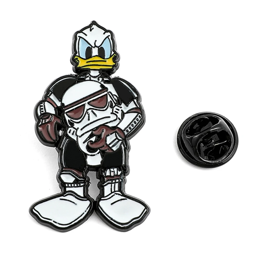 Disney Star Wars Stormtrooper Enamel Brooch Darth Vader Donald Duck Lapel Pin Fun Cartoon Backpack Accessories Badge Jewelry