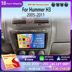 android 15 Carplay Auto 2K Screen Car Radio Multimedia Player For Hummer H3 2005 - 2011 DSP Autoradio GPS Stereo 2din Head Unit