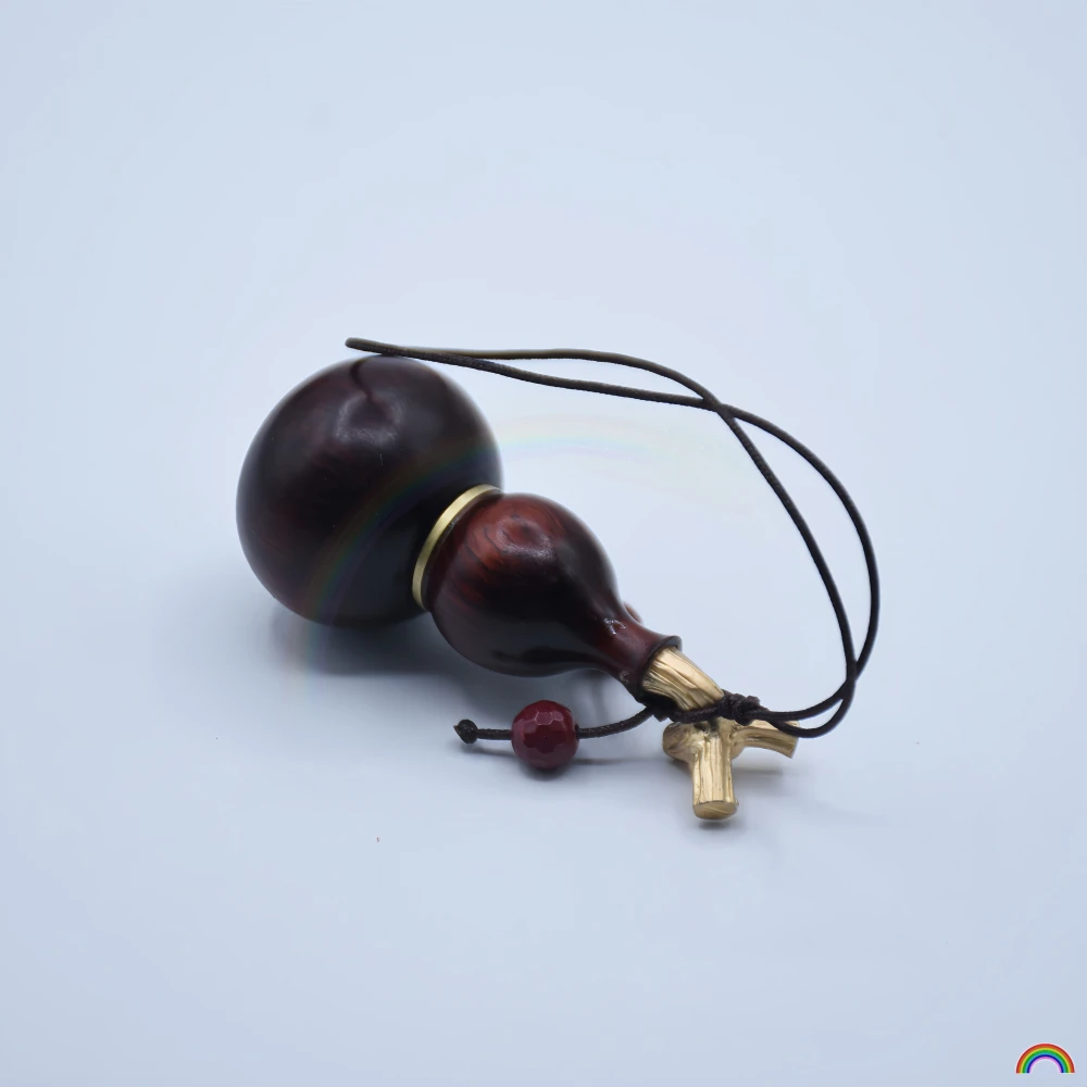 Natural rosewood gourd can be opened pendant mobile phone chain pendant hollow set cinnabar portable handle piece Rwbuy