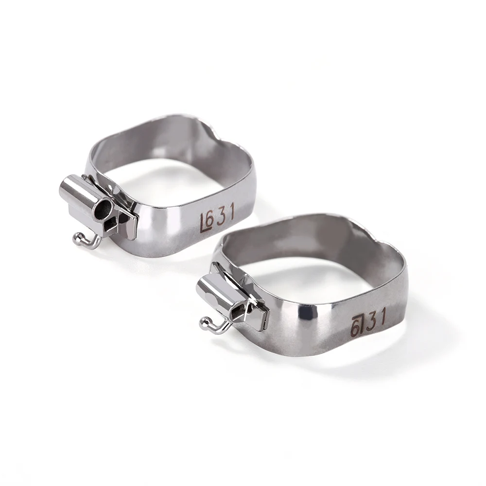 AZDENT 80 Stück/Box Zahnkieferorthopädische Zahnbänder aus Edelstahl mit Bukkalröhrchen First Molar Roth/MBT 022" 16 # -35 # Bukkalröhrchen – Detail 8