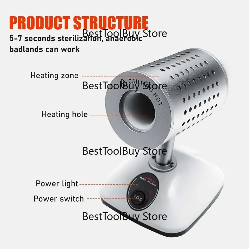 

Lab Sterilizer with 14/35mm Inoculation Loop Sterilizer 400°C/825°C for Inoculating Loop Vaccination