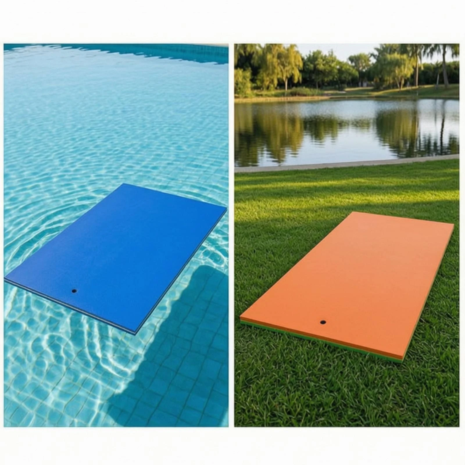 Floating Water Pad Smooth Two Layer Foam Water Mat Non Inflatable Design for Lake Pool Beach Family Fun view 2