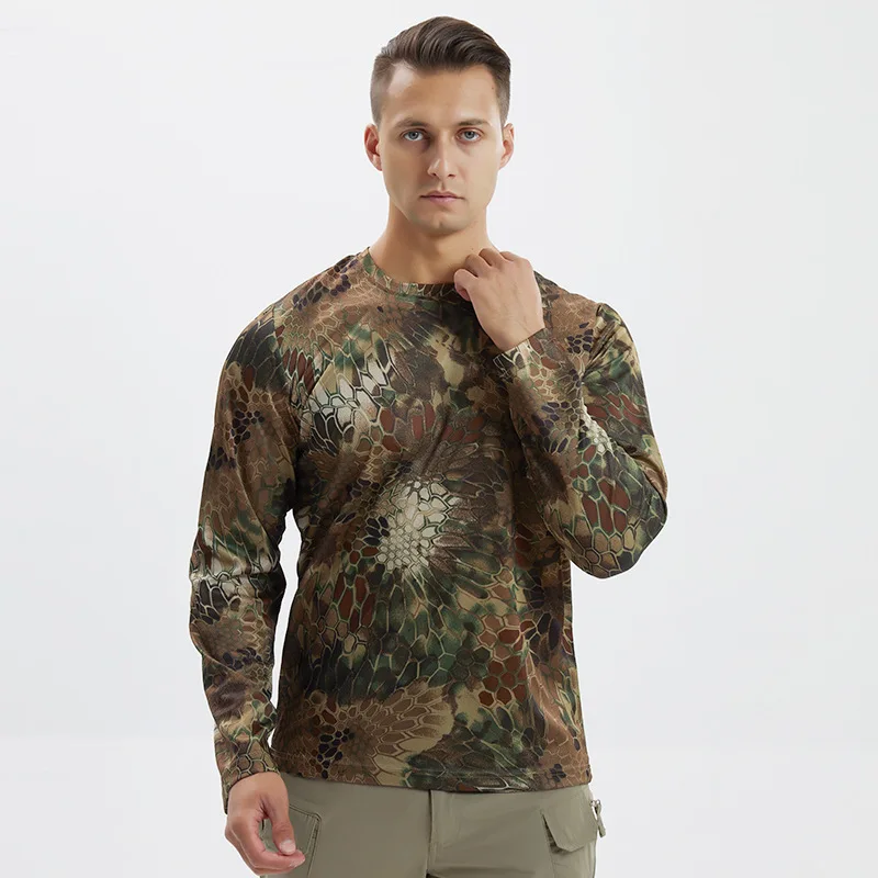 2022 nuova estate abbigliamento tattico all'aperto traspirante Camouflage ciclismo manica lunga t-shirt ad asciugatura rapida