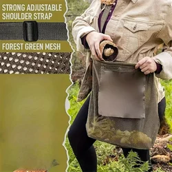 Large Capacity Picking Bag Multipurpose Foldable Mushroom Mesh Bag Outdoor Camping Hiking Fruit Mushroom Picking Bag Storage Bag