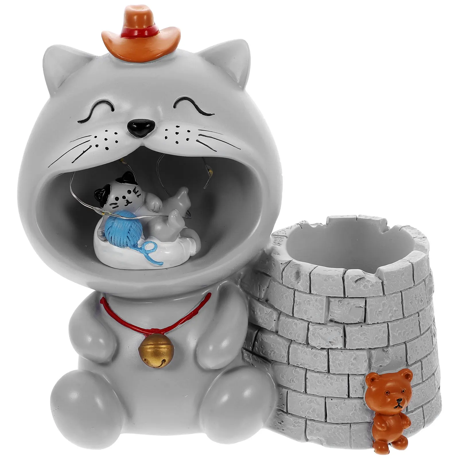 

Animal Cartoon Glowing Pen Holder Sturdy Pencil Container Portable Desktop Organizer Office School Multi-Function Pen Storage