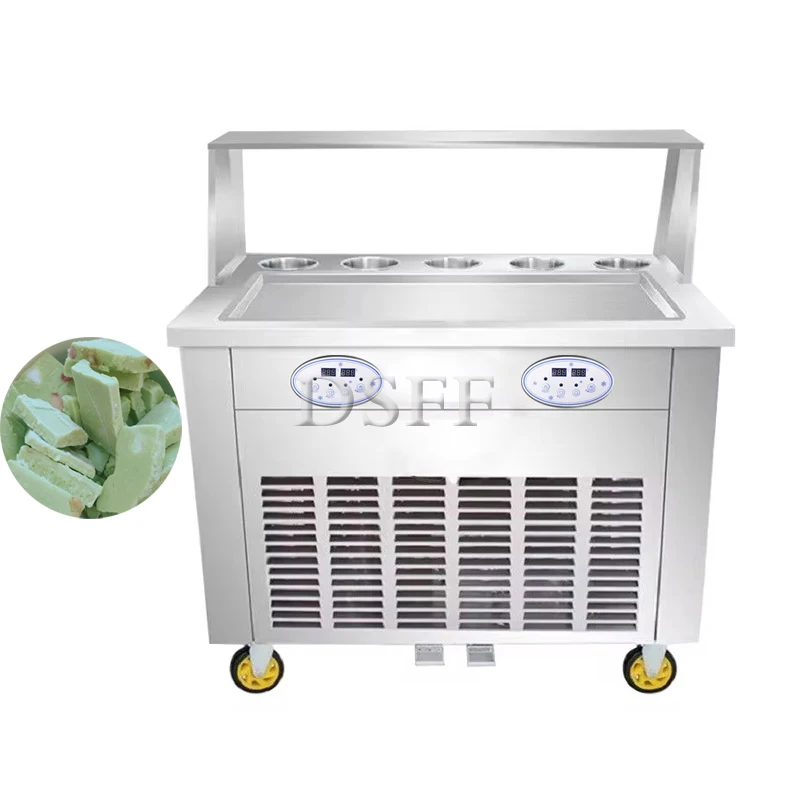 Stainless Steel Single Pot Deep Frying Ice Cream Machine, Vertical Ice Cream Roll, Multifunctional Stir Frying Ice Machine