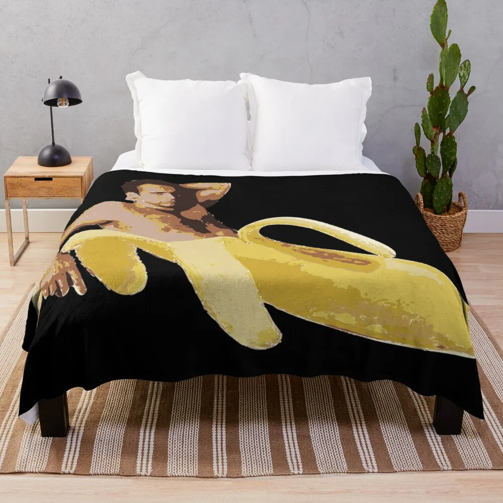 

Nicholas Cage Banana Throw Blanket throw and blanket from fluff Plush fabric brand blankets velour