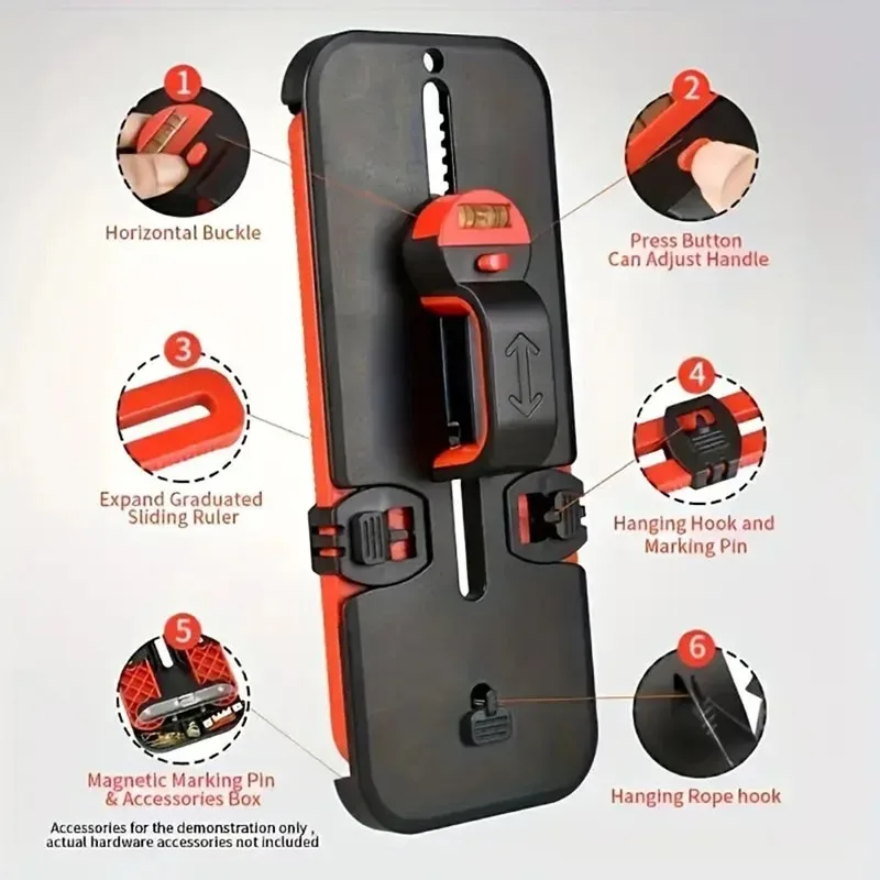 

Multi functional balance ruler hanging device, wall art installation, positioning album installation, photo frame level ruler