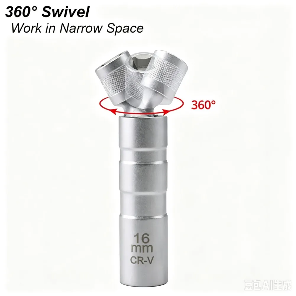 Spark Plug Socket Wrench Adapter 14mm 16mm Install Replace Repair Kit Swivel Torque Magnetic Remove Removal Gap Tool Car AUTO