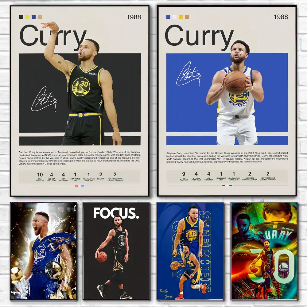 S-Stephen C-Curry Basketball Player Poster Stylish Wall Art for Living Room Bedroom Study Home Decor Gift
