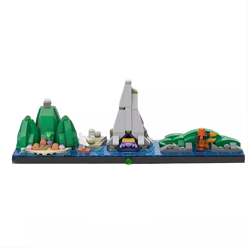 Ideen MOC Märchen Prinzessin Serie Anime Skyline Gefrorene Burg Architektur Sets Bausteine Kind Spielzeug Mädchen Weihnachten Geschenk