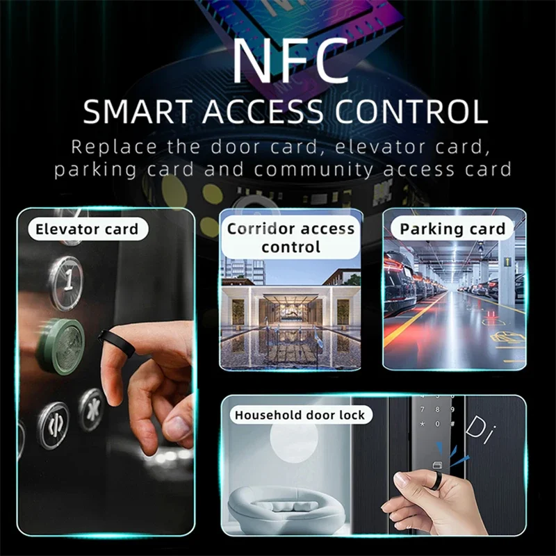 Smart Ring NFC Tag Lable Anelli sanitari Fitness Tracker Formato USA Anello sanitario in ceramica Monitoraggio del sonno Frequenza cardiaca con custodia di ricarica