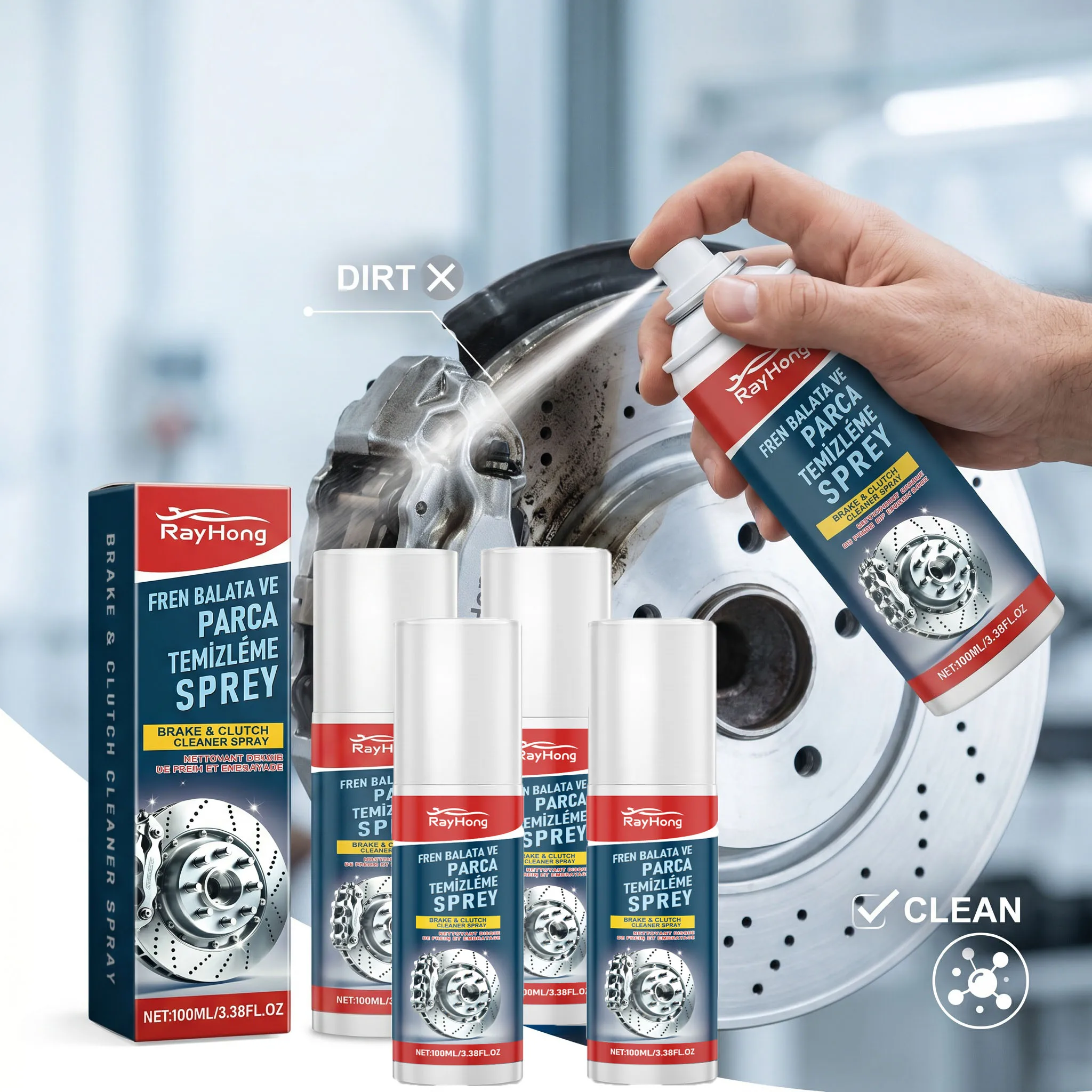 Brake Cleaner Spray Remove Friction Noise Extend Brake System Lifespan Improve Performance Metal Parts Maintenance Car Degreaser