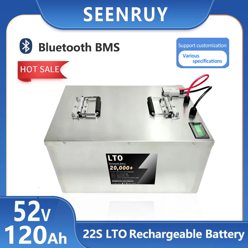 

Литий-титанатный аккумулятор SEENRUY 52В 120Ач с ячейками 2.4В и BMS 150А для солнечных систем 48В, трициклов, инверторов 7000Вт, автодомов