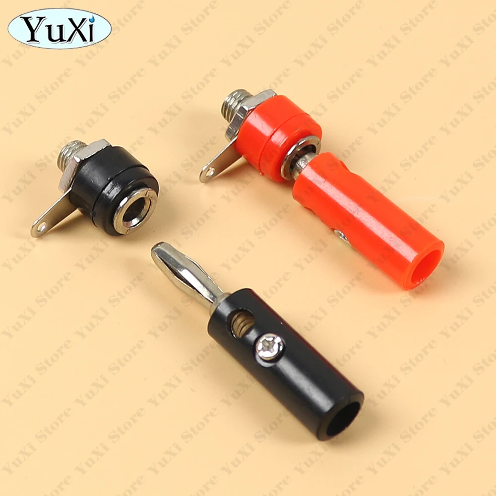 3-50pcs Banana Plug Connector Speaker Wire Cable Screw Connector 4mm Banana Socket Test Plug For Amplifier Audio Cable Terminal