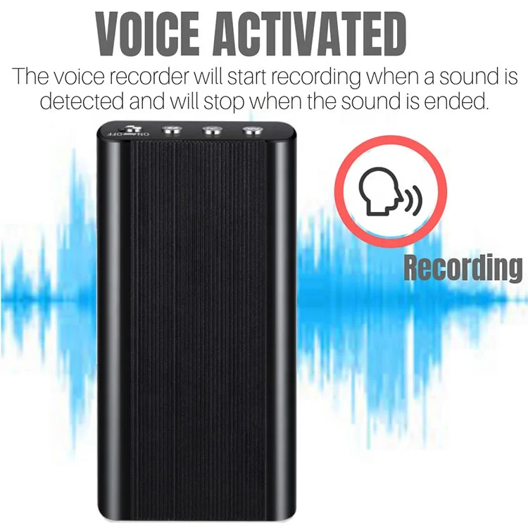 MINI Portable Digital Voice Recorder 1536KBPS Sound Activated Audio MP3 Player Strong Magnetic Car Big Battery Long Working Time
