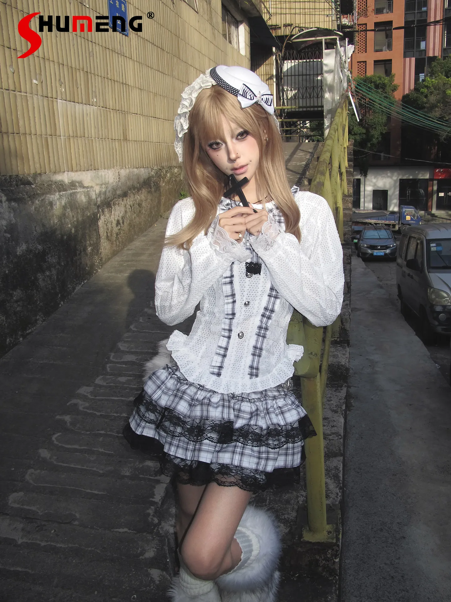 

Subculture Y2k Skirt and Top 2-piece Set Women's Matching Sets Spring Summer New Women's Slim Long-sleeved Shirt Skirt Outfit