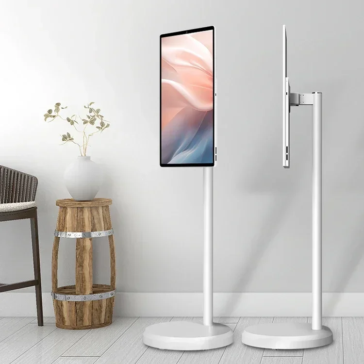 

21.5 Inch Portable Android Smart TV Stand with Interactive Touch Screen White Cabinet for Smart Home Environments Stand by Me Tv