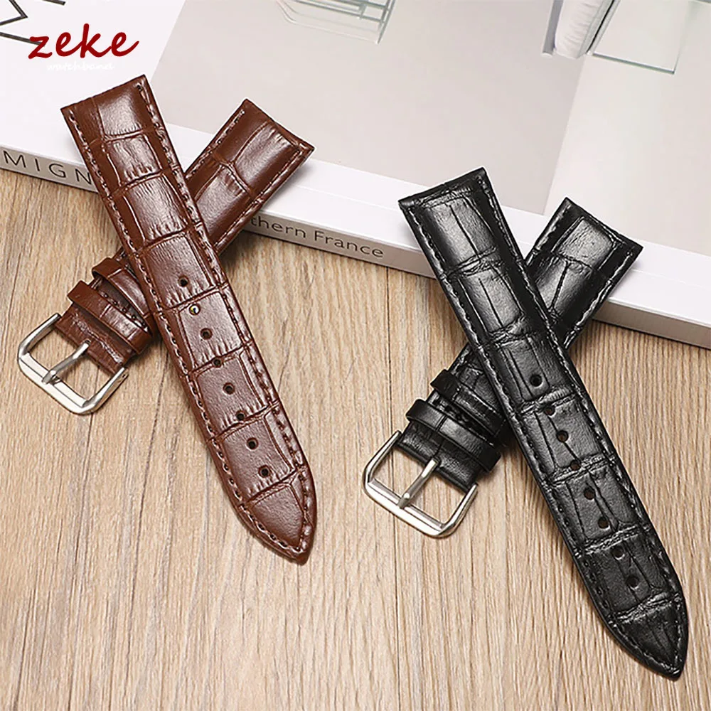 Cowhide Genuine Leather Strap for Seiko for Tissot Men's and Women's Universal Watch Band 12 13 14 15 16 17 18 19 20 21 22 24mm