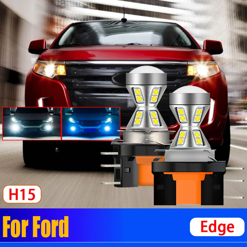 

2Pcs Auto Canbus Error Free H15 LED DRL Front Signal Day Light Bulbs Daytime Running Lamp For Ford Edge 2015 2016 2017 2018 2019