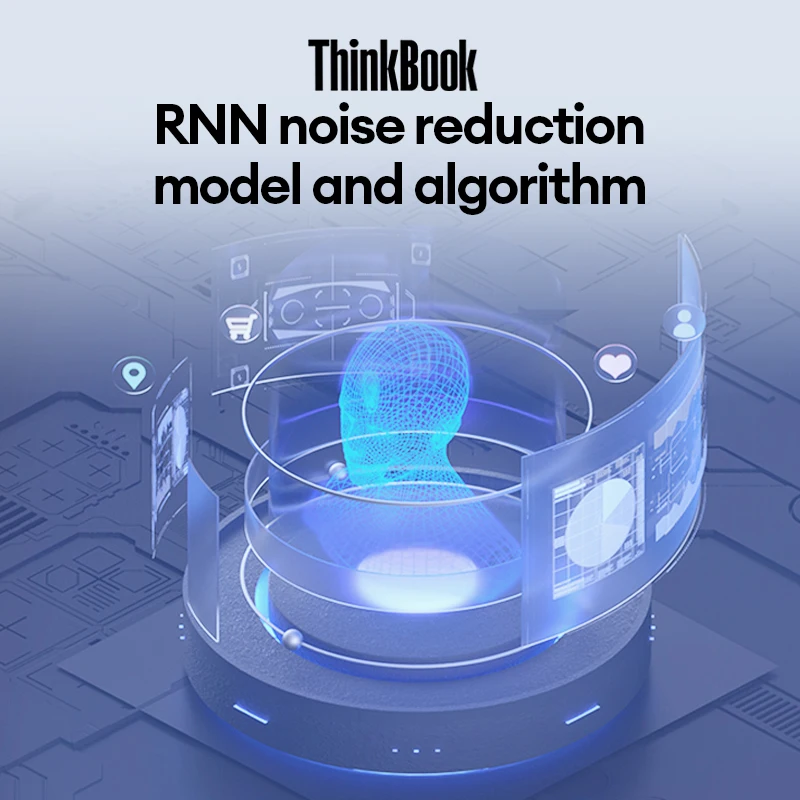 لينوفو-سماعات مزدوجة للحد من الضوضاء ، سماعة الرأس الأصلية ، سماعات أذن للرياضة والألعاب المكتبية ، التحكم في الخط ، ENC80