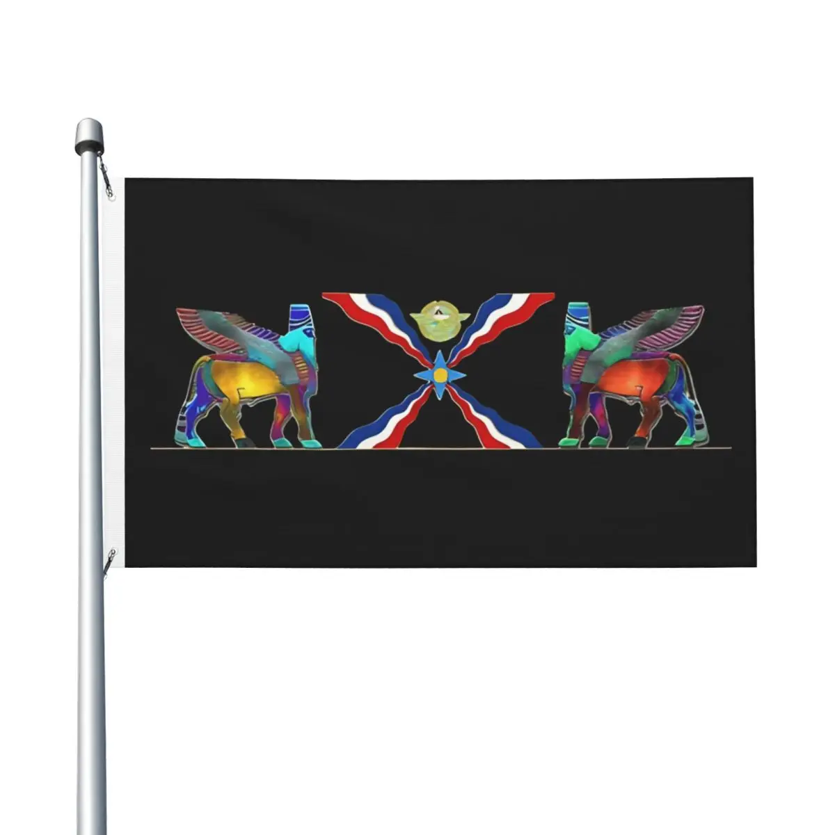 Assyrian Flag And Lamassu Flag Hanging Banner For Indoor Outdoor Decor 90X150cm Fashion Flags