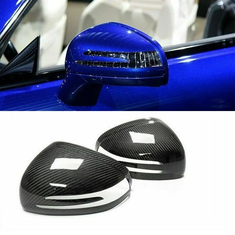 2pcs/Carbon Fiber Mirror Cover Rearview Mirror Shell Cap Modification Accessories for Mercedes Benz SLK R172 AMG GT SLC