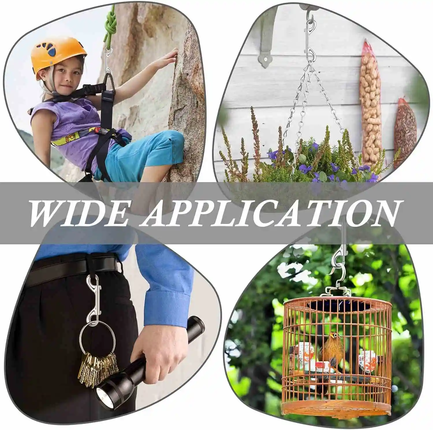 6 uds. De broches de perno con extremo, gancho de aleación de Zinc, Clips de doble gatillo, accesorio para el hogar para mascotas, para conectar aparejos de caballo, cubos de alimentación para cabestrillo de mascotas