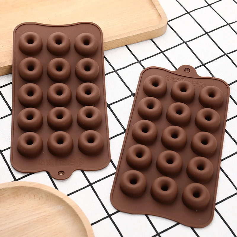 15 Cavity Donut DIY Baking Kitchen Mold 3D Mini Silicone Cake Mold Mousse Dessert Baking Chocolate Donut Baking Pan Pastry Mold