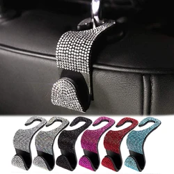 Car Seat Back Hook Bling Diamond Rhinestone Hanger Auto Back Universal Headrest Mount Storage Holder Car Interior Accessories