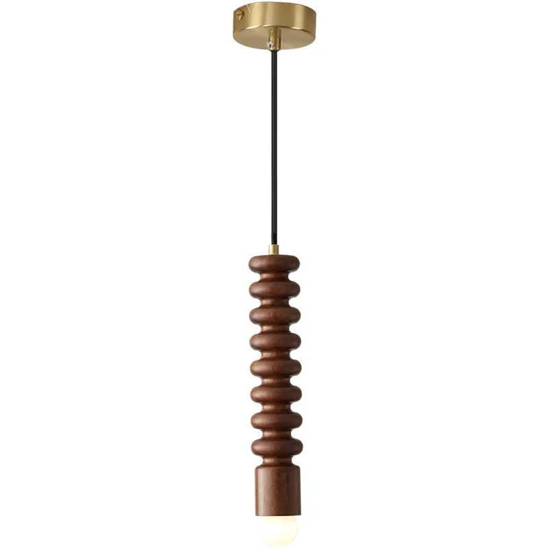 

Japanese-style wabi-sabi wind bedroom, bedside chandelier, retro light luxury walnut, bar window, homestay and restaurant light