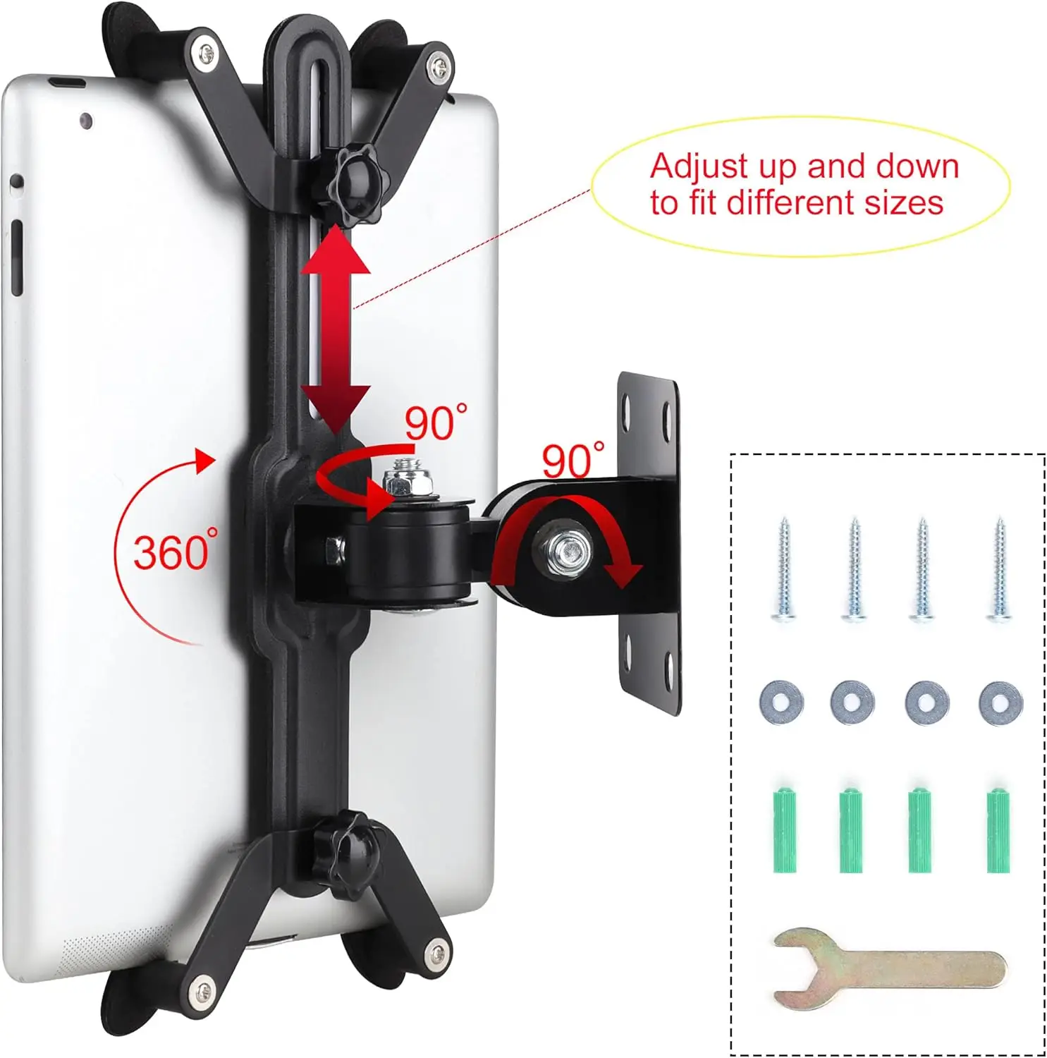 

Tablet Wall Mount, Suitable for 7 to 13 inch Tablet PCs, Homes, Classrooms, Medical Places, Business （Black）