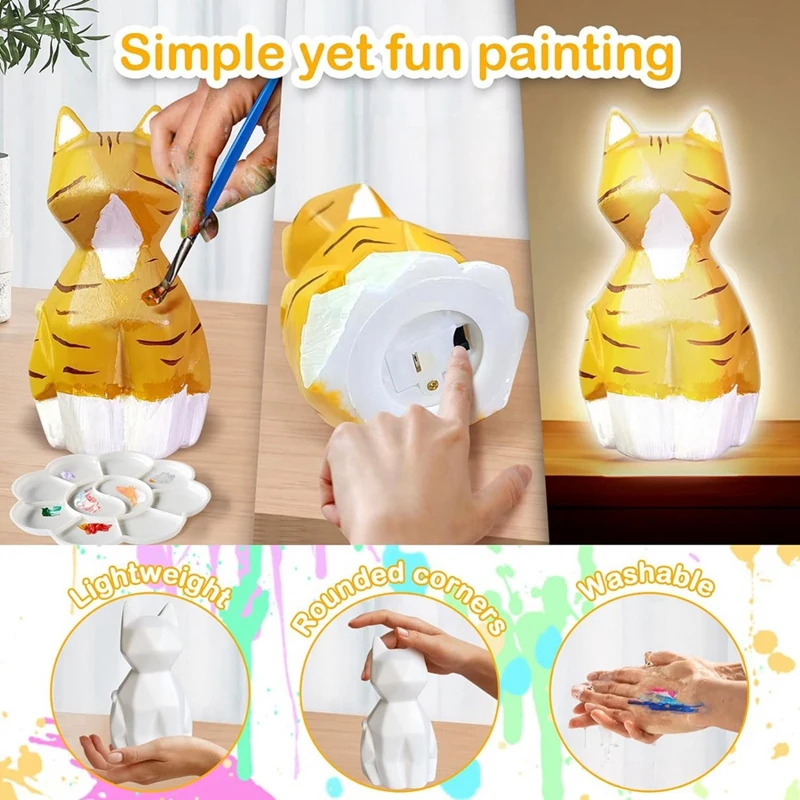 Diy Cat Crafts Night Light Painting Kit Arts And Crafts Suitable For Art Supplies Birthday Gifts