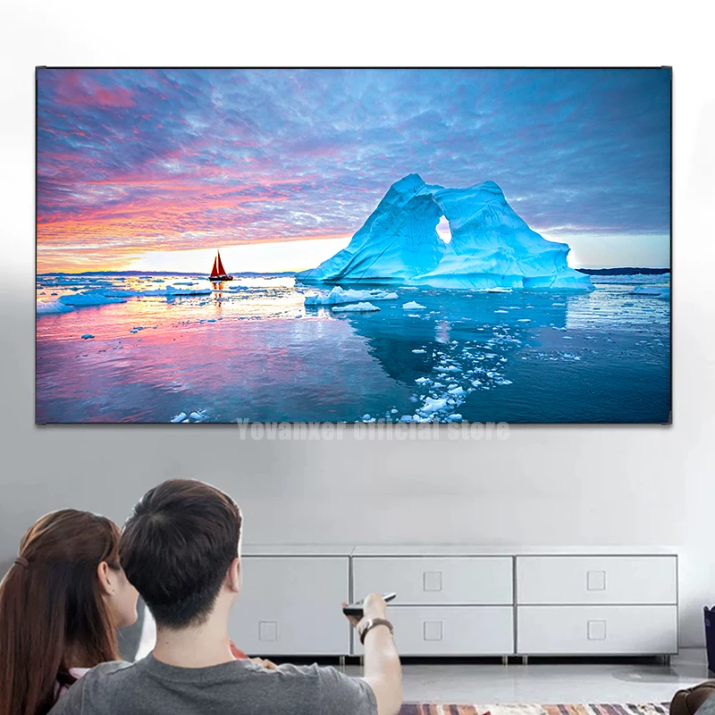 

80 Inch 2024 New Fresnel Projection Screen ALR Rejecting Anti-light Fixed Frame Best For Standard Long Throw Projector 8K