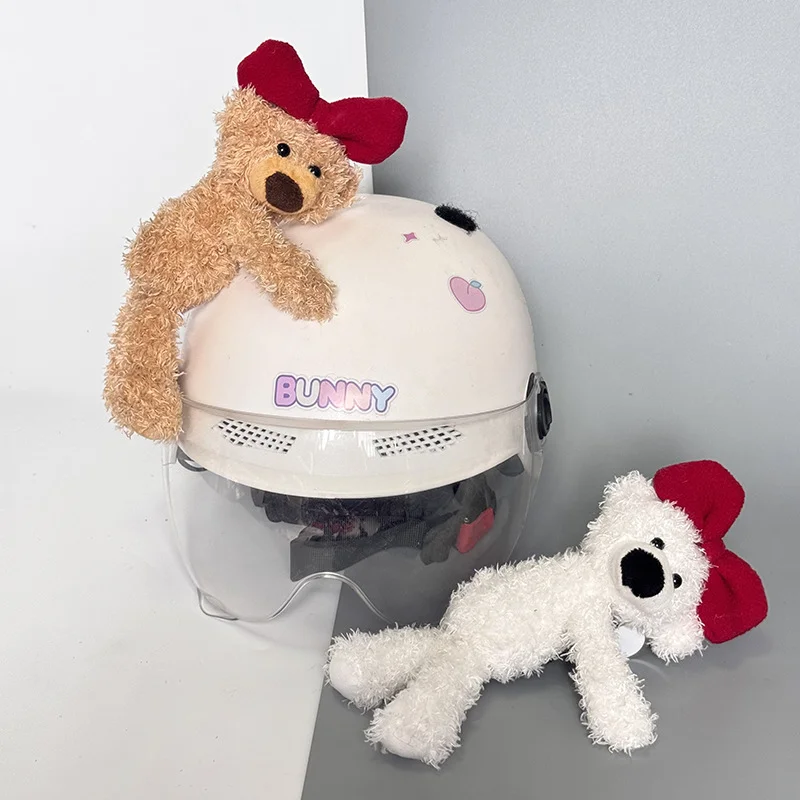 

Декоративный чехол для лыжного шлема, аксессуар с бантом в виде плюшевого мишки, аксессуар-бантик для шлема, модифицированная наклейка-аксессуар.