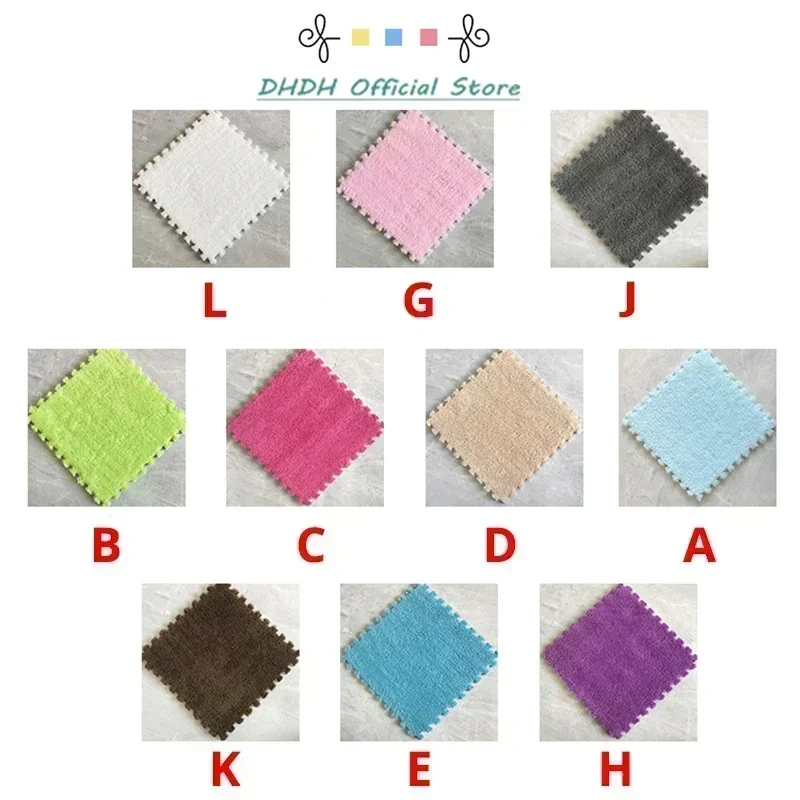1-20 Pcs Thickened Plush Interlocking Floor Mats, Baby Padded Carpet Carpet Eva Foam Puzzle Children\'s Mat for Room
