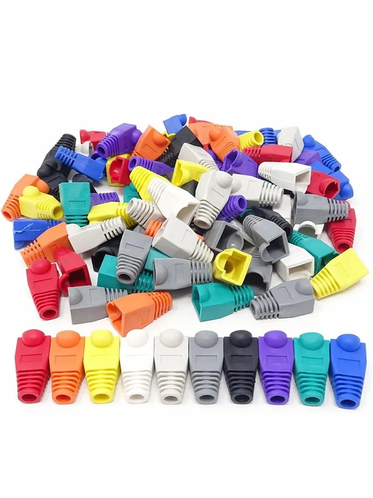 ZoeRax 100 Pack RJ45 CAT6 CAT6E CAT5 CAT5E câble réseau Ethernet bottes anti-traction connecteur de câble couvercle de prise (OD 6.0mm)
