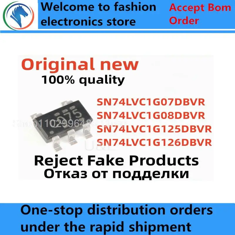 10Pcs NEW 100% SN74LVC1G07DBVR C075 C07* SN74LVC1G08DBVR C08* SN74LVC1G125DBVR C255 C25* SN74LVC1G126DBVR C26T C26*  SOT-23-5