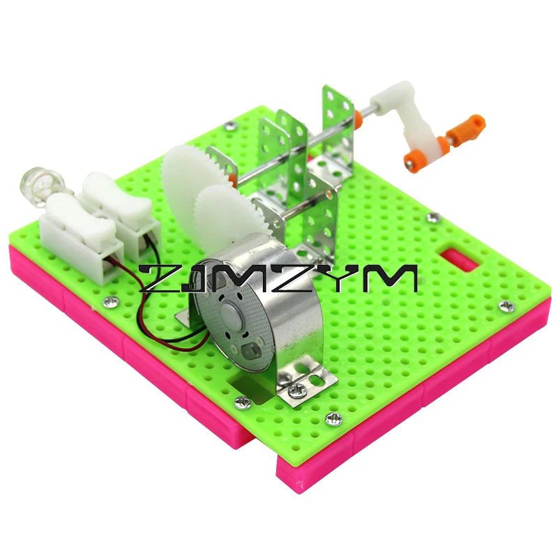 DIY Hand Generator Toy Manual Science Physics Experiment Science Educational Model Toys Car Engine Experimental Teaching Aid