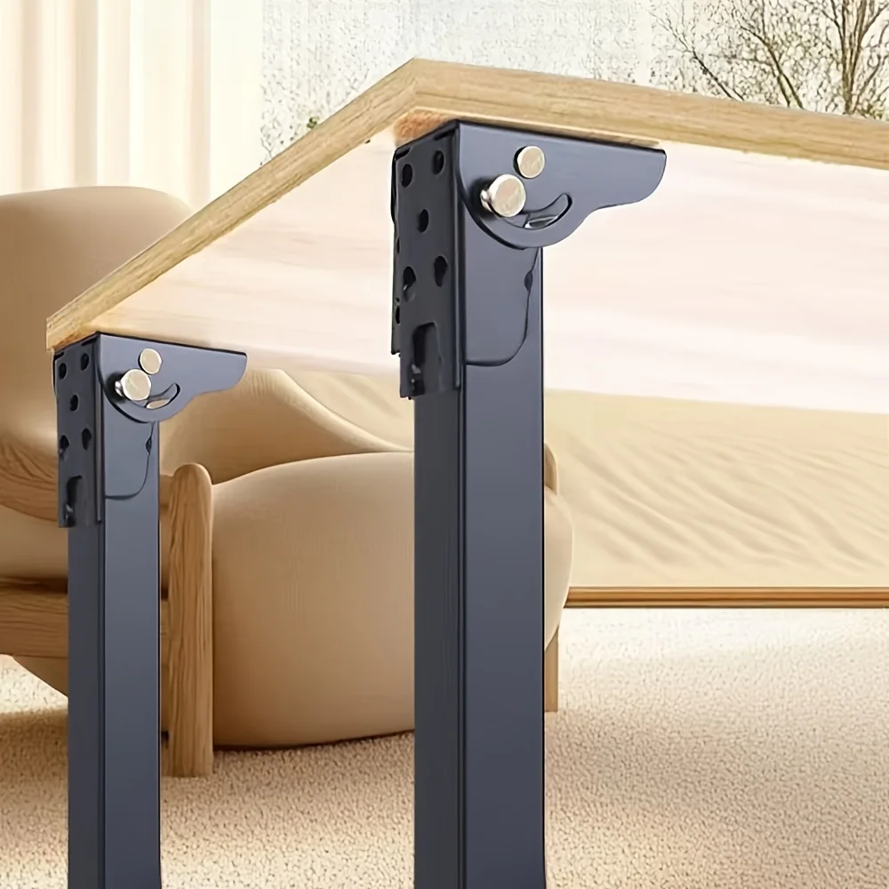 4pcs 70cm 90° Angle Metal Replacement Legs for Desks and Dressing Tables Includes Mounting Folding Table Legs Adjustable