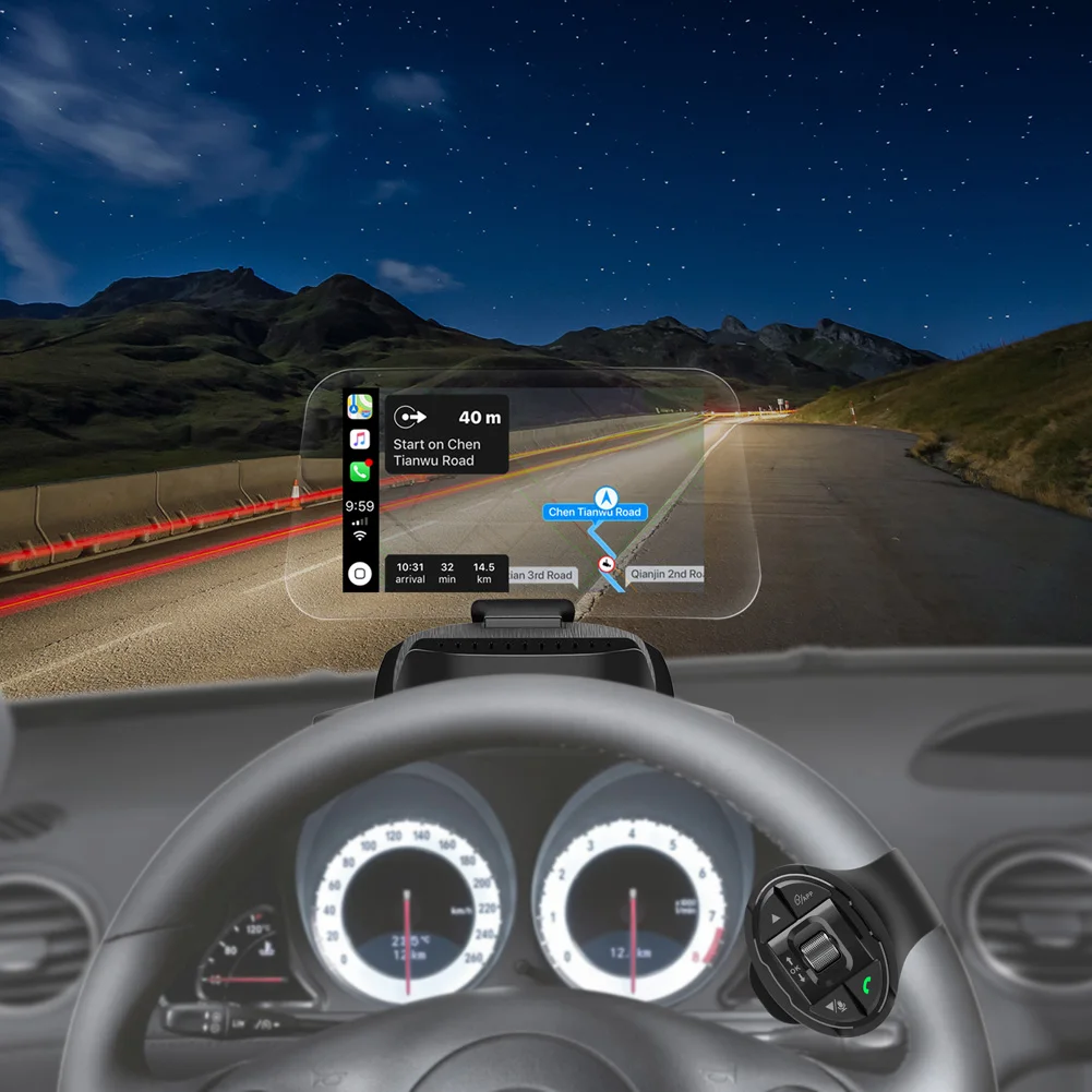 2026 Selling HUD Head-Up Display with Carplay and Google Auto Support Hands-Free Call Voice Control
