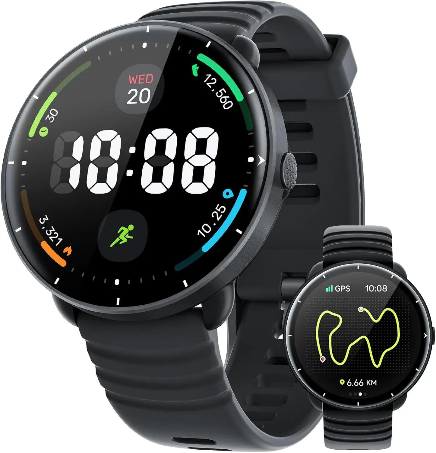 

Smart Swim Watch, 5ATM Waterproof with GPS & AI Analysis, AMOLED Fitness Tracker for 100+ Sports Modes, Heart Rate Monitor