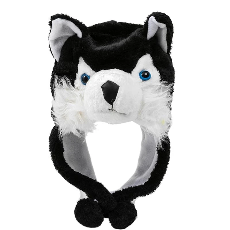 49MD Wolf Plush Hat Beanie Hat Warm Windproof Adult Kid Costume Dress Up