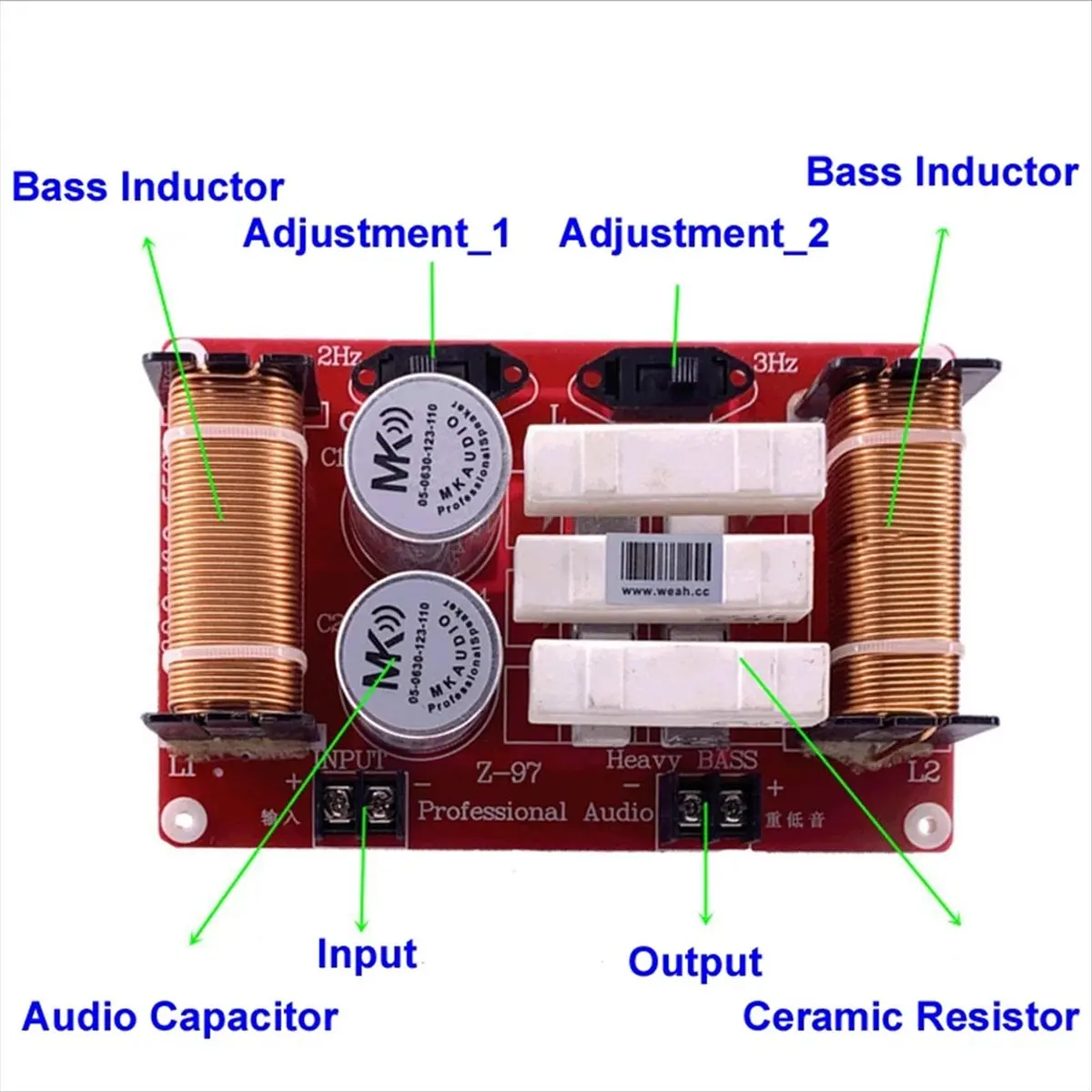 ABGN 550W Heavy Speaker Frequency Divider 43Hz/45Hz Subwoofer Crossover Filter HiFi DIY Car Audio Crossover Filter
