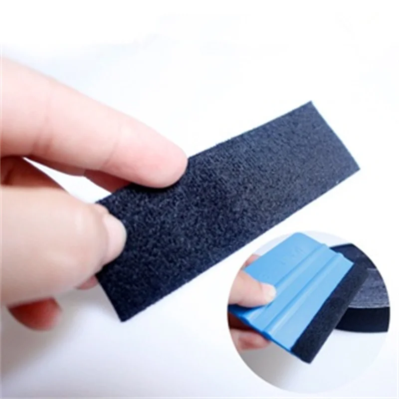 10pcs Black Cloth 10x3cm 10x5cm Fabric Replaceable Felt With Self Adhesive Glue For 3M Squeegee Car Vinyl Film Wrapping Scraper